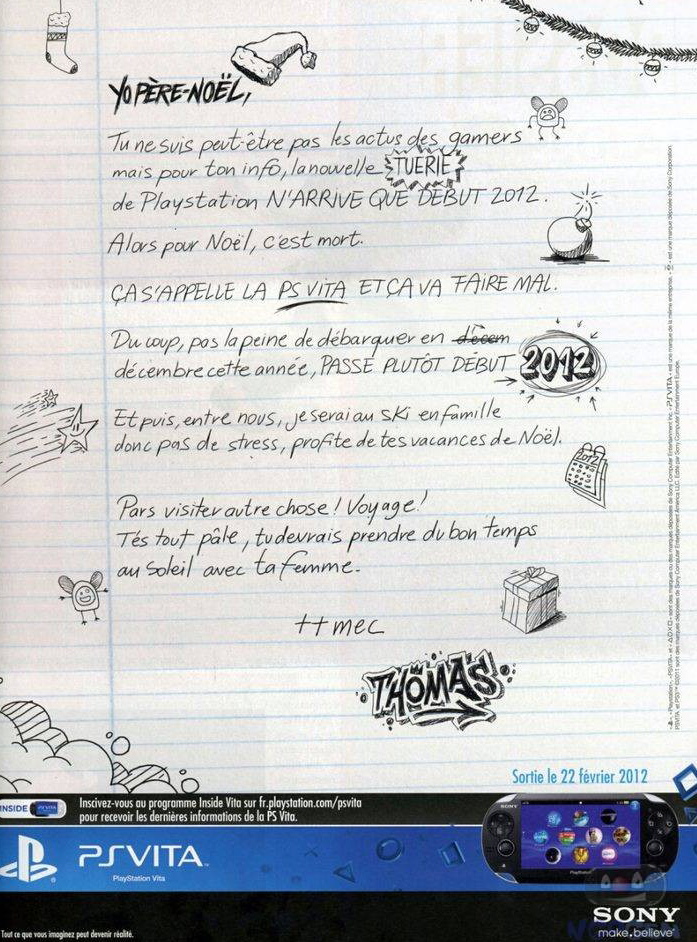 Lettre Sony Ps Vita