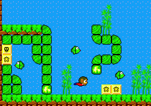 Alex Kidd dans l'eau