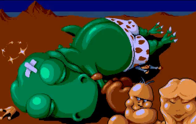 The End Chuck rock Mega Cd