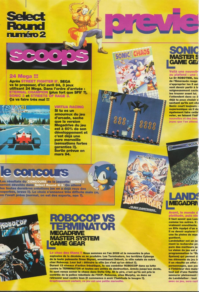 Magazine Collector SELECT ROUND N°13 - Club SEGA - Octobre 1994 - Pour Sega Megadrive - Bon État